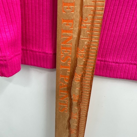 ON 34th Pink ribbed woman Flutter sleeve ribbed shabby chic summer top NWT L - Picture 10 of 13